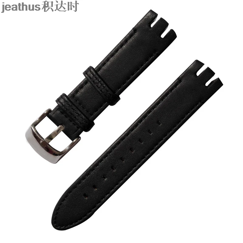 Сменный ремешок Jeathus для часов swatch YTS402 409 713 YTB400 кожаный браслет с пряжкой язычком