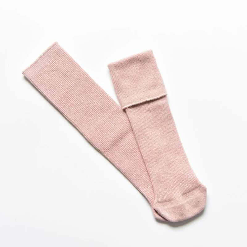 1 пара, блестящие носки для малышей, модные яркие шелковые ворсовые носки, детские гольфы для девочек - Цвет: pink
