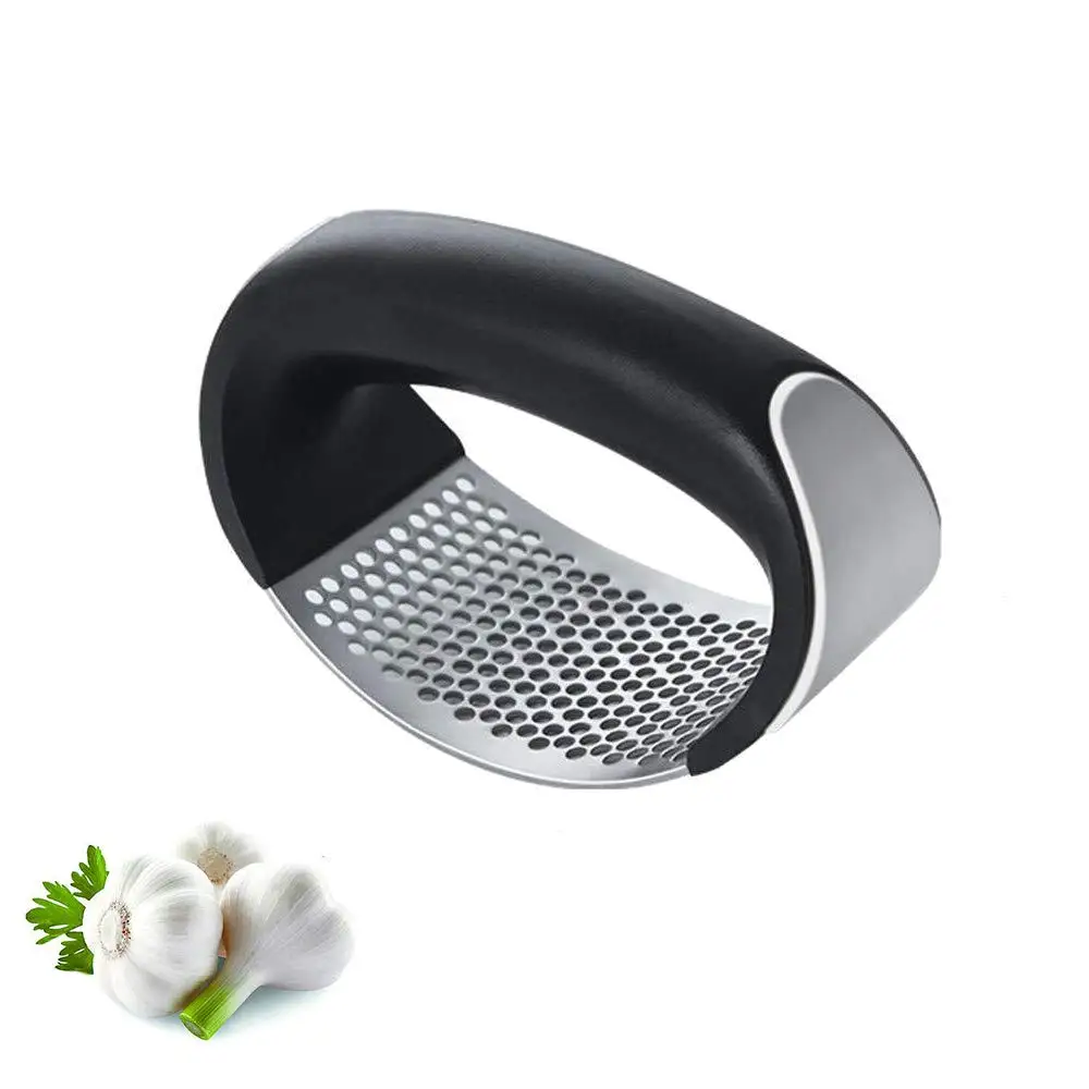 

Garlic Press Rocker Stainless Steel Ginger Crusher Squeezer Kitchen Gadget with Ergonomic handle