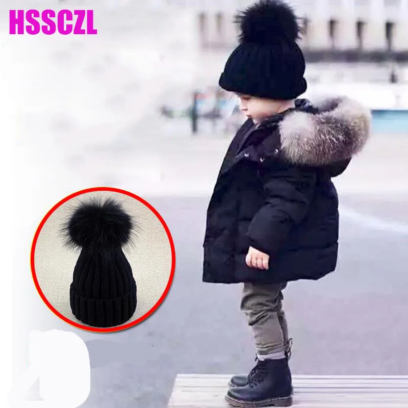 

HSSCZL Girls Down Jackets 2017 Brand Kids Detachable Cap Raccoon Fox Fur Collar Baby Down Coat Outerwear Overcoat Parkas 2-10A