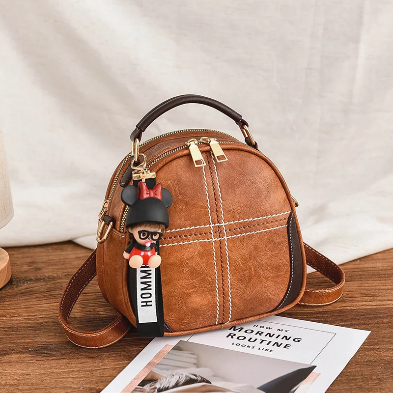 New 2019 Fashion Women Small Backpack Travel Pu Leather Handbag Shoulder Bag 