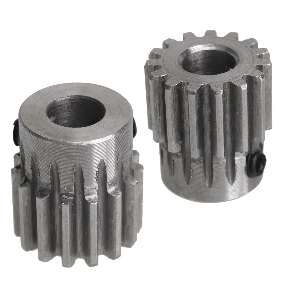 PBLOOT 2 piezas 1 Módulo 15 dientes 4/5/6/6,35/7/8mm agujero rueda de engranaje de acero de Metal de Motor de diámetro
