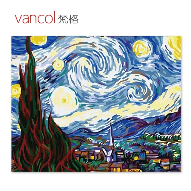 diy pintura a óleo famosa pintura a óleo abstrata a noite estrelada