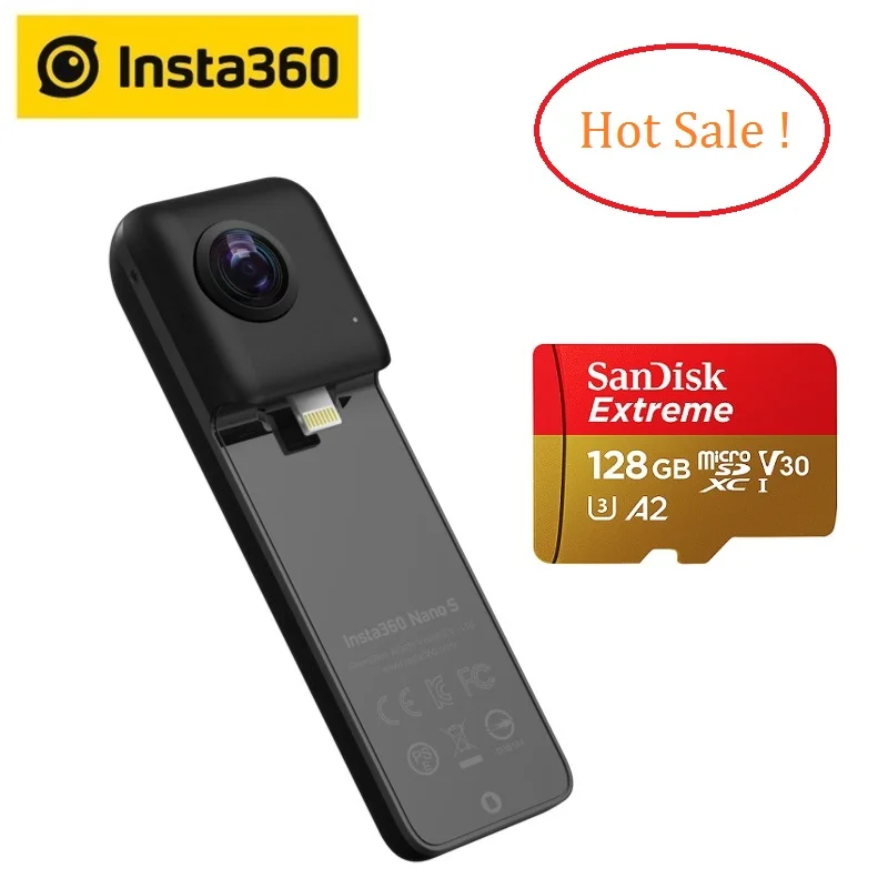 Видео панорамная камера Insta360 Nano S 4K 360 VR фотографии на 20 МП для iphone X XS XR серия iPhone 7 8