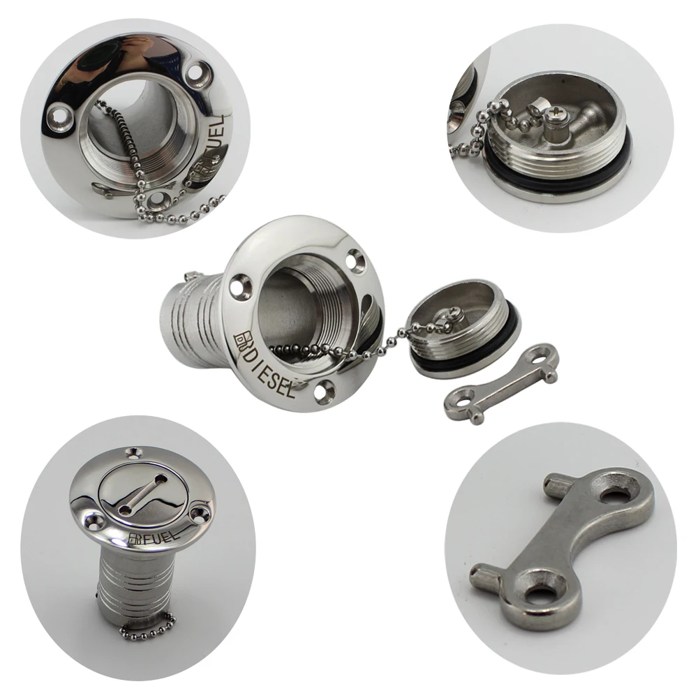 1.5Inch Boat Hardware Fuel Deck Filler 316 marine grade stainless steel