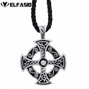 

Men's Boy's Silver Celtic Solar Cross Pewter Pendant with 24" Choker Necklace LP235