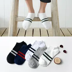 Лидер продаж, мужские и женские носки унисекс, удобные летние тонкие хлопковые носки в полоску, короткие мужские носки