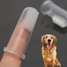 100 pcs Soft Pet Finger Toothbrush Teddy Dog Brush Addition Bad Breath Tartar Teeth Care Dog Cat Cleaning Supplies Wholesale