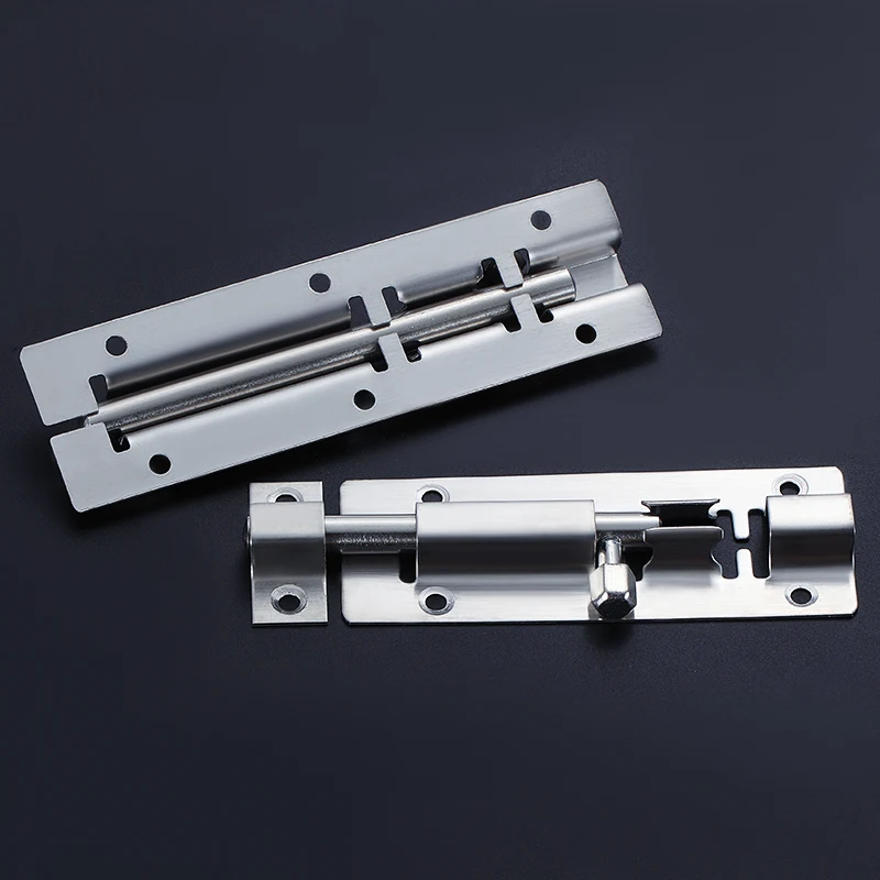 Door Latch 1Pc 3/4/5 Inch Long Silver/Black Stainless Steel Door Latch Sliding Lock Barrel Bolt Latch Hasp Stapler Gate Safety Lock