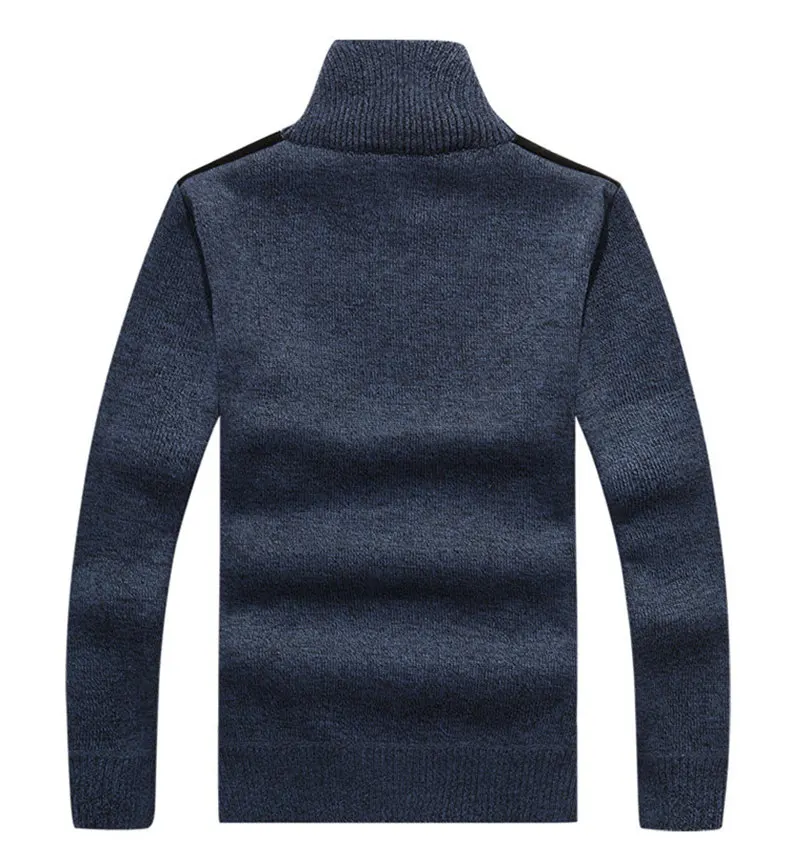 7Colors Muls Fleece Sweater Men Winter Heavy Knitted 1 4 zipper sweater Thick Male Quarter Sweater Jumper Autumn USA Size M-3XL-09