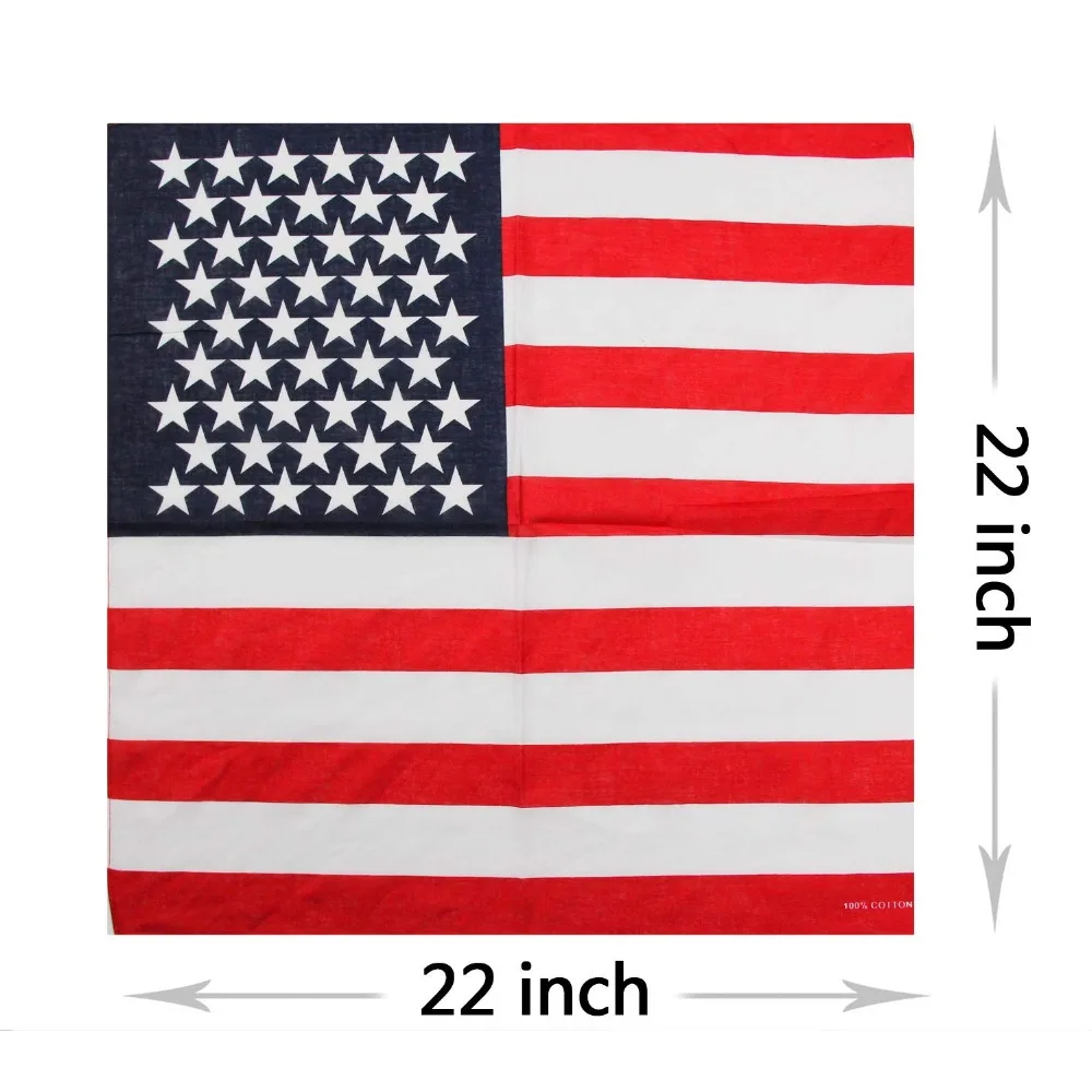 Американский флаг, бандана для собак, моющаяся, двусторонняя, квадратный шейный платок для средних и больших собак и кошек