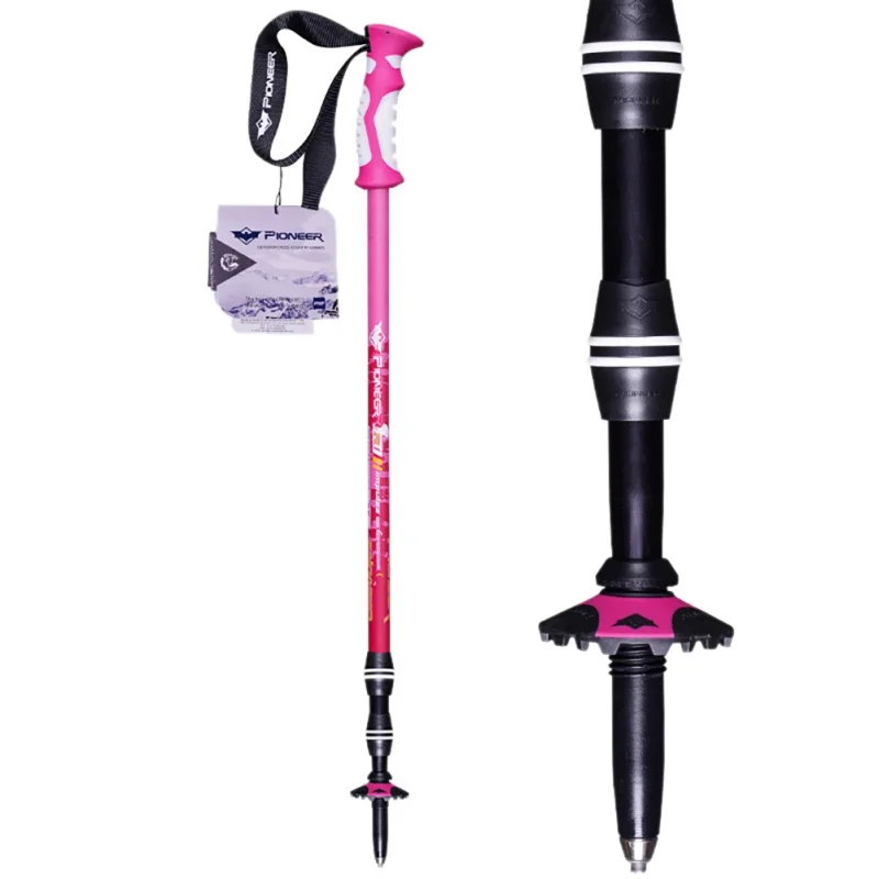 

1 Pair Telescopic Hiking Carbon Fiber Climbing Cane Pioneer Ultra-light Trekking Ski Pole Outdoor Walking Sticks j2 s