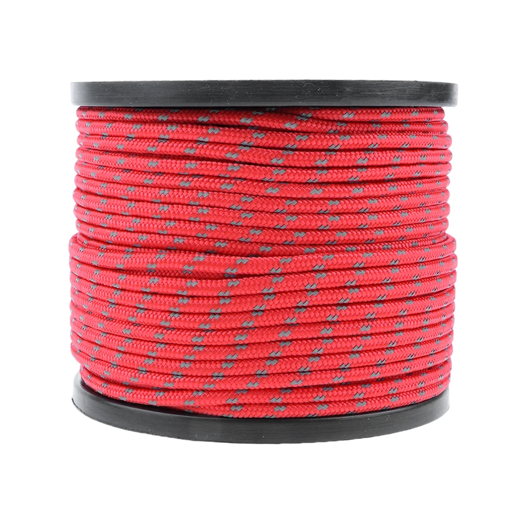 

Outdoor Reflective Camping Canopy Cord Paracord Tent Reel Roll Guy Rope Line Fluorescent Reflective Guy Rope Multipurpose Tool