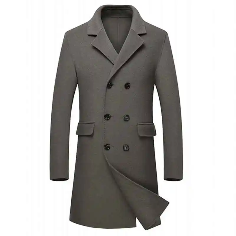 New autumn winter double breasted long wool overcoat. 100% wool double ...