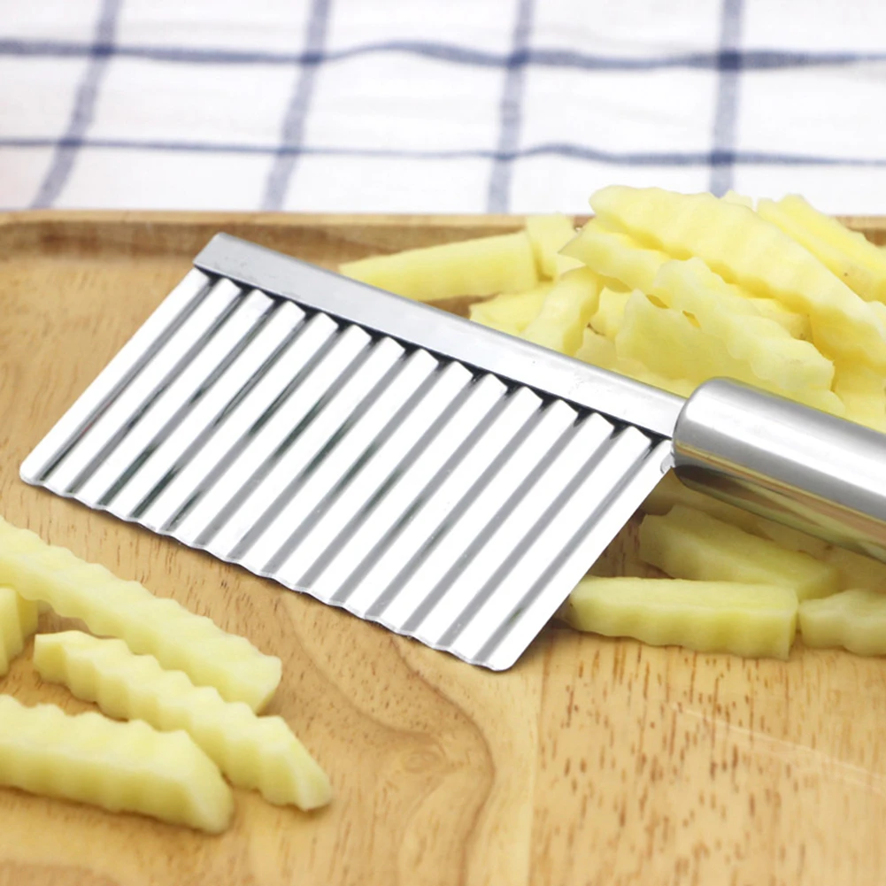 Крепкий резак для картофеля, нож для чипсов, волнистая форма, овощной кухонный нож для фруктов, гаджеты, инструменты для приготовления пищи из нержавеющей стали