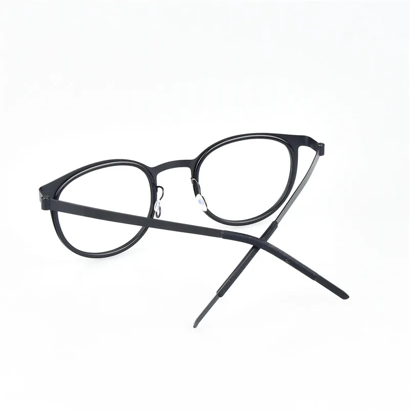 Ретро Круглые титановые Безвинтовые оправы для очков мужские очки для чтения при близорукости очки женские Oculos De Grau