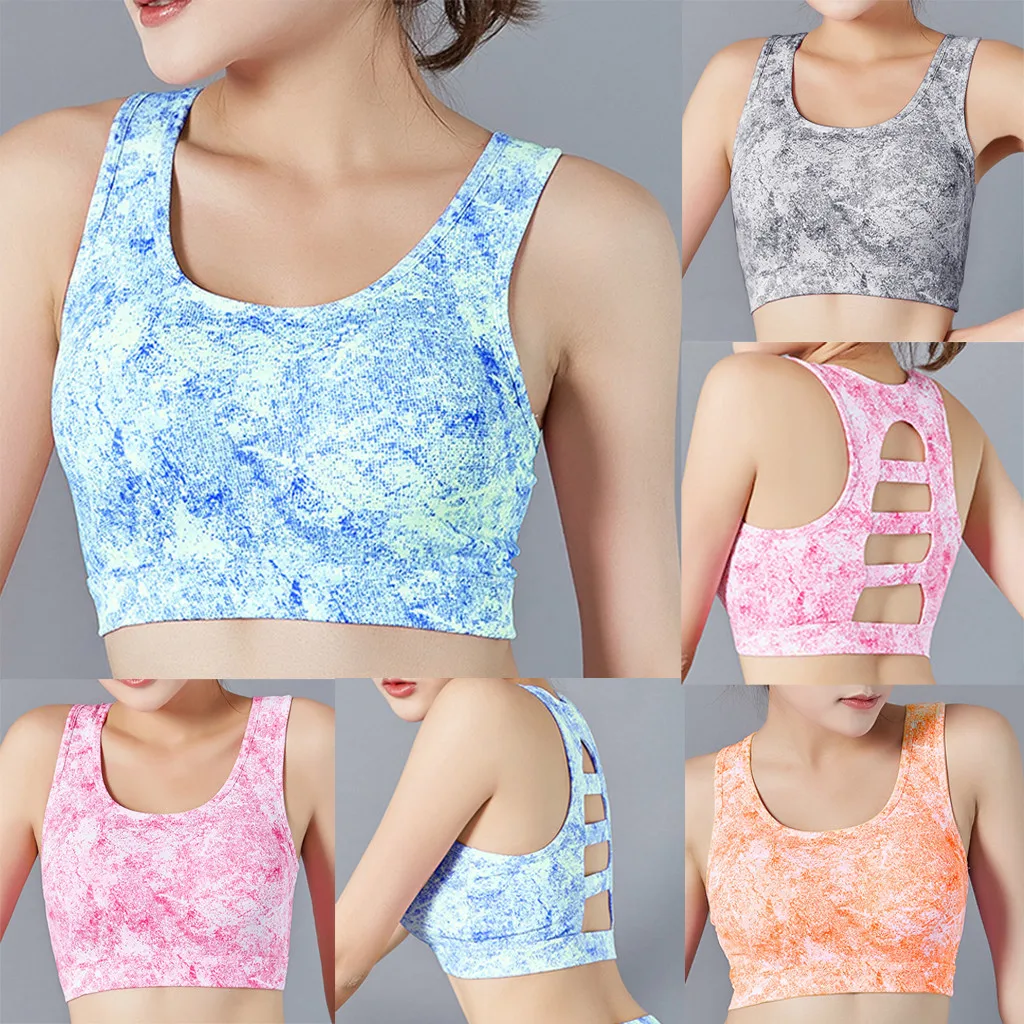 

Jacket Yoga Women Breathable Print Vest Shockproof Padded Athletic Gym Running Seamless Fitness Yoga Vest Sport Bra Tops