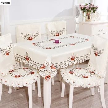 

vezon 2018 New Hot Elegant Embroidery Floral Tablecloth Handmade Cutwork Embroidered Table Linen Cloths Cover Home Textile Decor