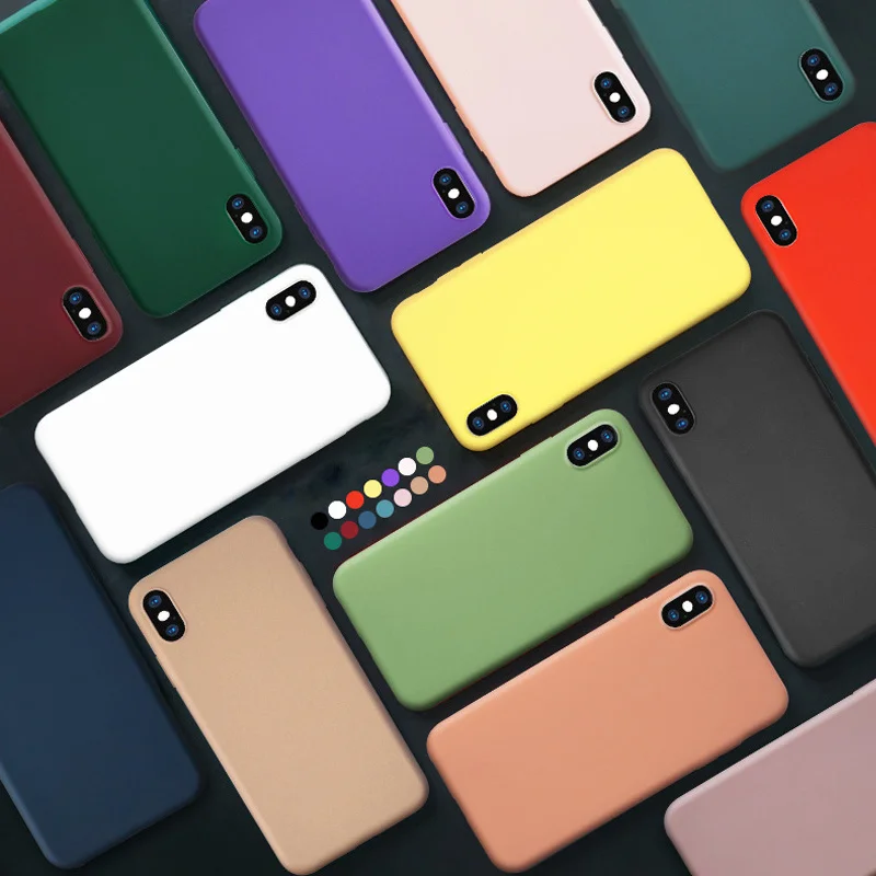 Мягкий однотонный силиконовый чехол для телефона iPhone XR X XS Max 6 6S 7 8 Plus модный