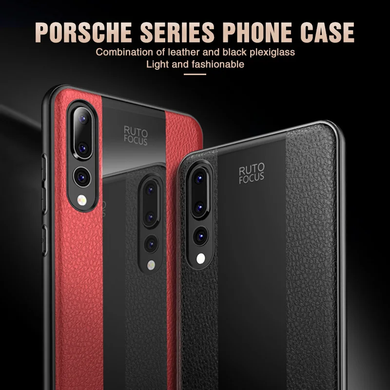 

Porsche Design Leather Silicone Case For Huawei P20 P30 PRO P20 Lite P10 Plus case Racing Car Cover Case Motorsport Sport shell