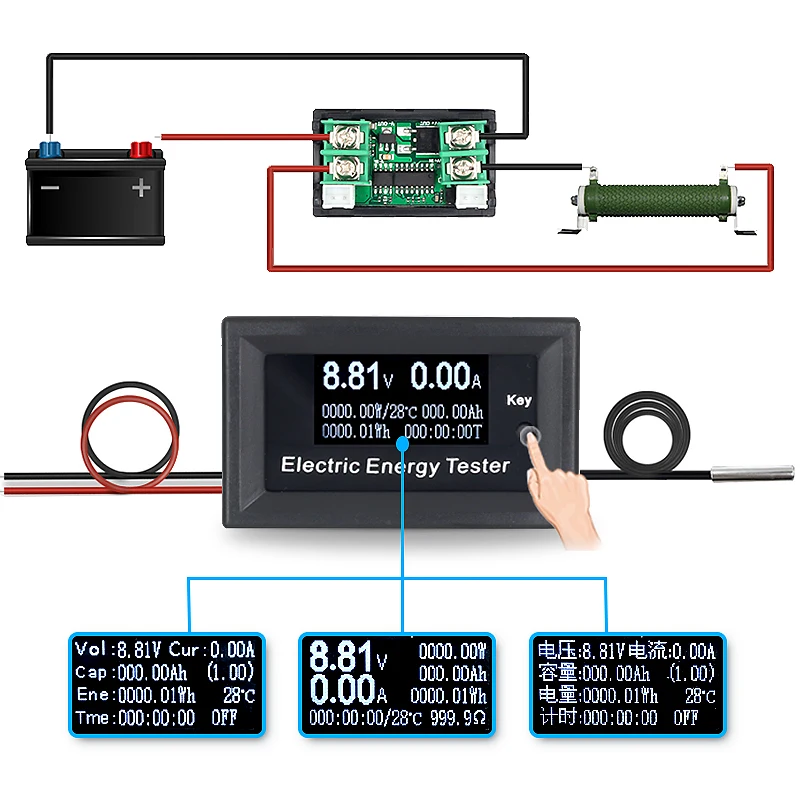 

150V 20A 3KW DC digital voltmeter ammeter power supply voltage meters detector wattmeter volt current capacity tester indicator