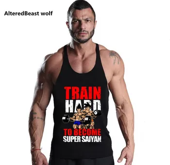 

Men Dragon Ball Tank Tops Cotton Summer bodybuilding Sleeveless Vest fitness men undershirt Brand Goku Vegeta Tank Tops for men
