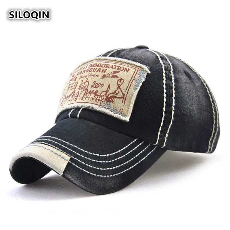 

SILOQIN New Korean Trend Cotton Male And Female Baseball Caps Printing Patch Embroidery Tongue Cap Wild Fashion Retro Visor
