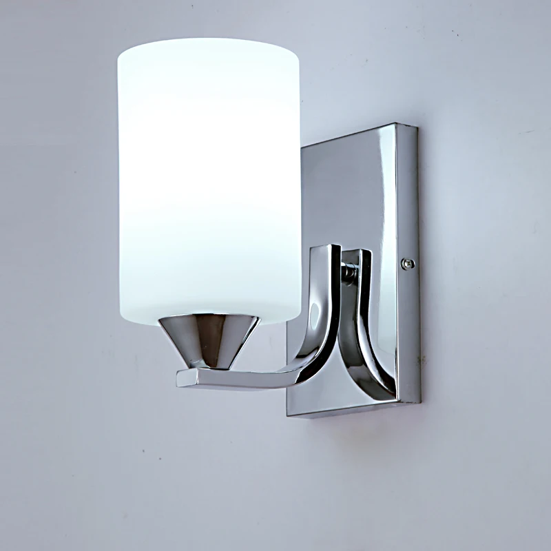 

Fashion Glass Wall Lamp Brief Modern Led Mirror Wall Light Corridor Bedroom Living Room Bedside Lamp E27 Novelty Light Lampada