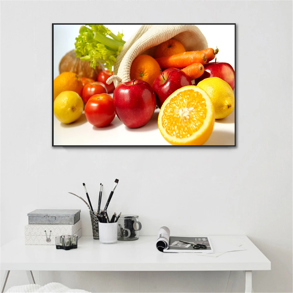 

Creative Art Canvas Painting Beauty Poster Fruits Art Food Painting on canvas Wall Pictures for dining hall Kitchen Home Decor