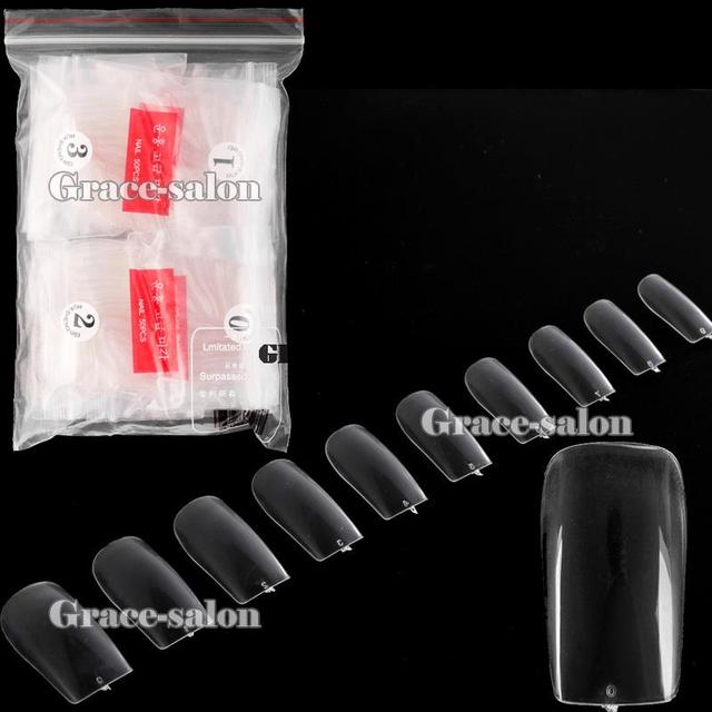 False Acrylic UV Gel Clear Half Well French Nail Art Tips Tools Manicure
