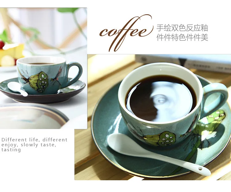 Ручная роспись кофейная чашка набор Специальные Особенности Ретро окрашенные керамические чашки и блюдце наборы