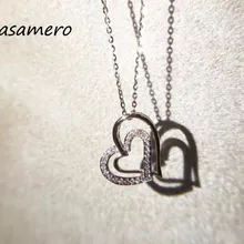 Lasamero венчик 0,091 CT 18 k золото натуральный бриллиант Круглый вырез всего высокого качества создан Центр Проложить Набор кулон ожерелье