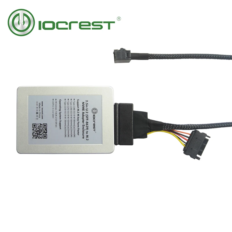  Adaptador iocreest U2. SFF-8639 a m2 NVMe PCI-e I/F SSD Adaptador convertidor HDD pcie con carcasa 