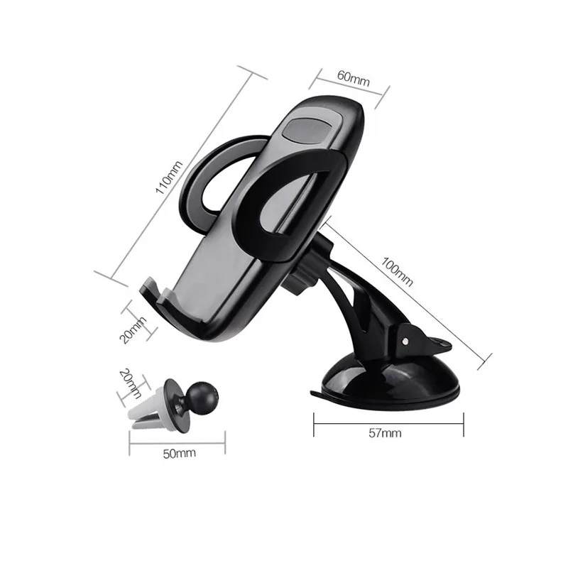 Universal Mobile Phone Holder Mount Stand Bracket Car Windshield Air Vent Mount Stand Support for 360 Degree Adjustment Car Air Vent Mount Phone Holder Tbalet Desktop Holder Stand  (1)