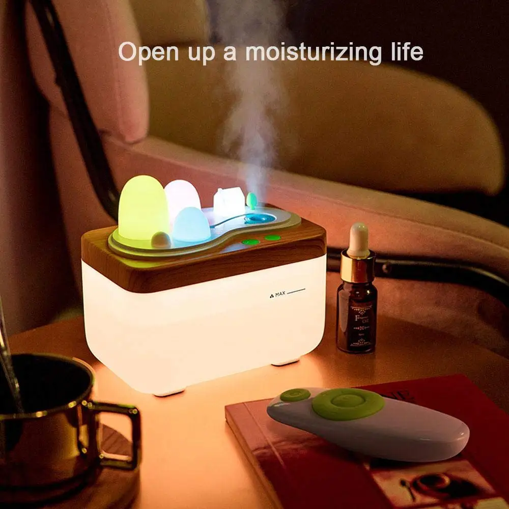 Baratos Difusor de aceites esenciales de 420 ml, humidificador de aire ultrasónico con luz nocturna LED, aromaterapia, difusor de Aroma de aceite esencial, fabricante de niebla