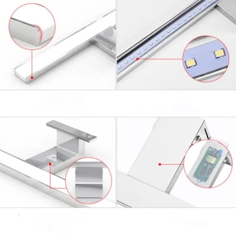 5-8 Вт Светодиодный светильник, зеркальная настенная лампа для туалета, для внутреннего макияжа, светильник ing, для ванной комнаты, водостойкая, противотуманная, водостойкая, алюминиевая