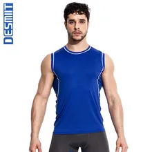 Desmiit бренд мужской s жилет для бега мужские спортивные топы спортивный топ с круглым вырезом без рукавов Мужская футболка для тренировок майка быстросохнущая одежда