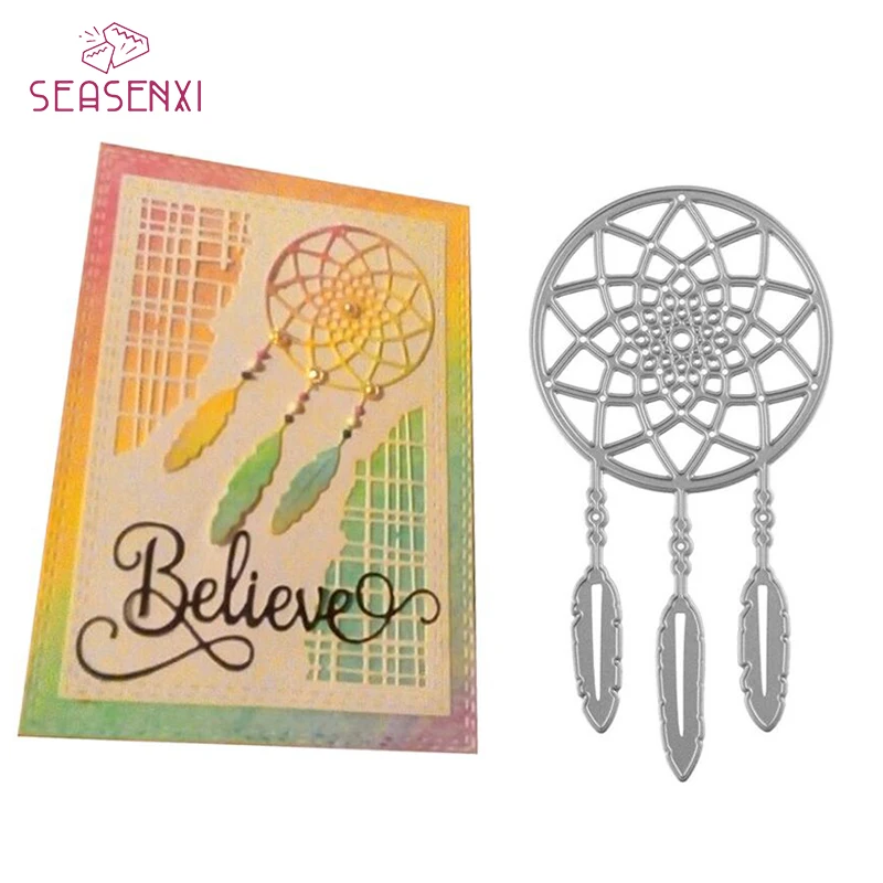 

SEASENXI 1pc Metal Cutting Dies 2018 New Stencils for Scrapbooking Dream Catcher Die Album Snijmal en Embossing Die Cut Troquele