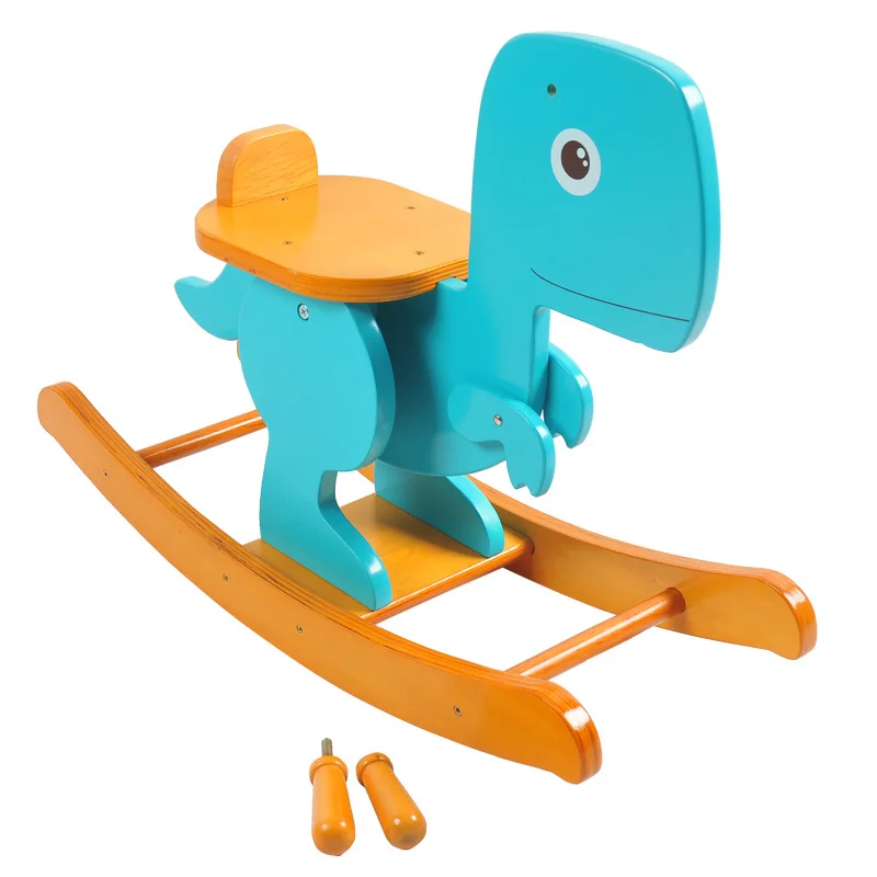 wooden dinosaur rocking horse
