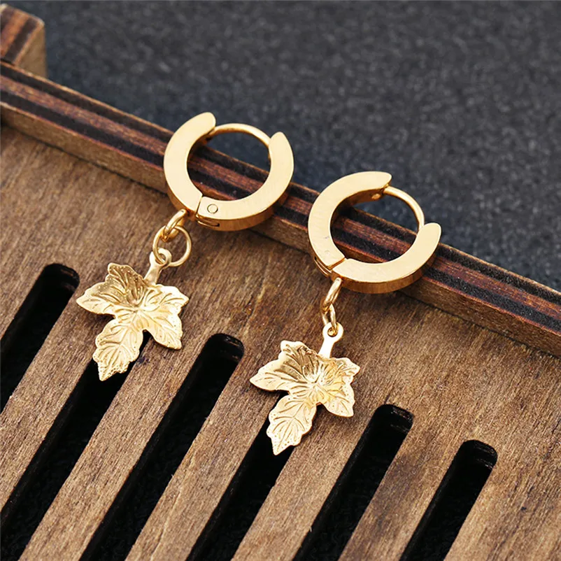 2018 Trendy Earrings for women Dangle earrings Stainless Steel Earrings Golden Moon Pendant Earrings Jewelry Brincos J19#N (4)