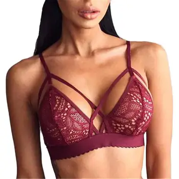

#5 2018 Fashion Women Sexy Lingerie Floral Sheer Lace Bra Top Seamless Bralette Cup Wireless Bra