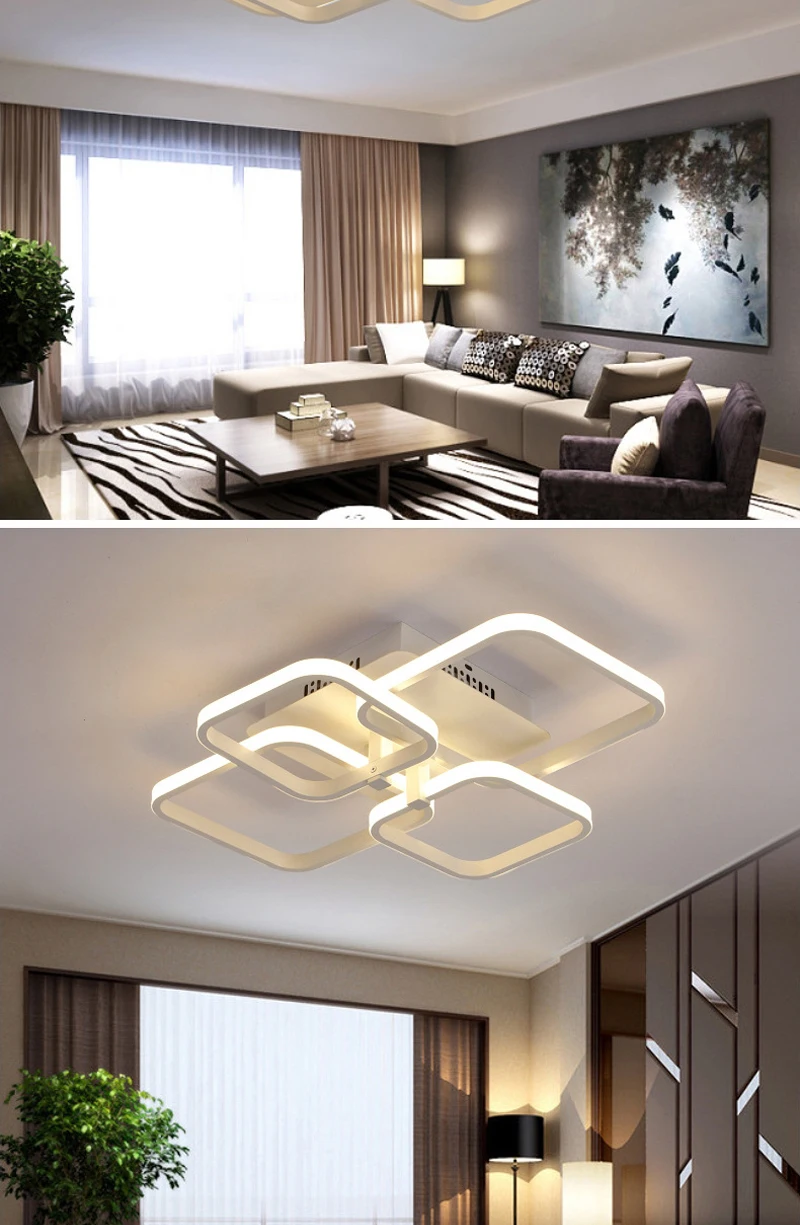Современный минималистичный комбинированный квадратный потолочный светильник личность креативный домашний Декор Гостиная