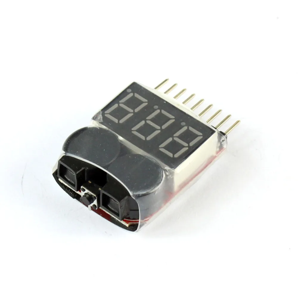 

F00872 Low Voltage Buzzer Alarm Volt Meter Indicator Checker Dual Speaker 1-8S Lipo/Li-ion/Fe Battery 2 in 1 Tester 2S 3S 4S 8S