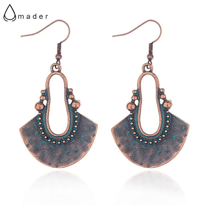 

Amader 2018 Bronze Tribe Sector Geometric Earrings For Women Retro Verdigris Dangle Earrings Dropshipping HQE843