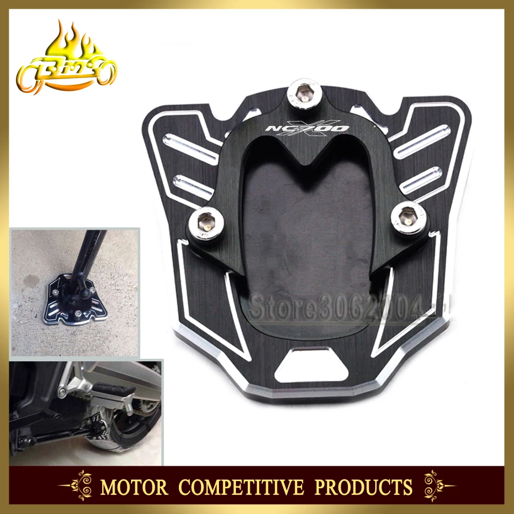 Foot Side Kickstand Stand Extension Support Plate Motorcycle For HONDA