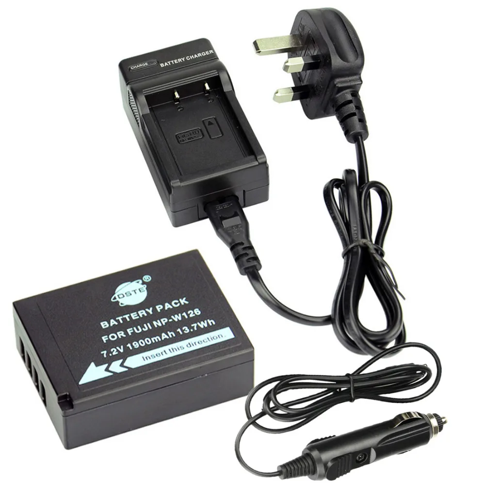 

DSTE NP-W126 NP-W126S Li-ion Camera Battery With UK Plug Travel Charger for Fuji HS50 HS35 HS33 HS30EXR XA1 XE1 X-Pro1 XM1 X-T10
