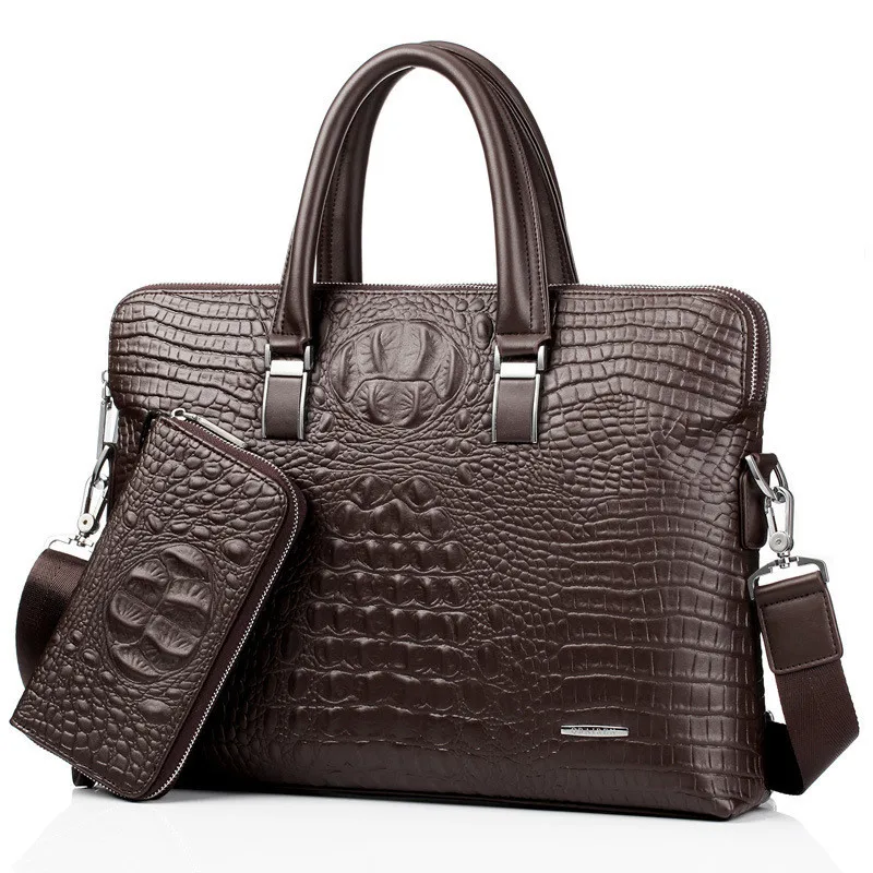 

2 Set Handbag Men Messenger Bags PU Leather Man Bags Fashion Male Men's Briefcase Man Casual Shoulder Bag