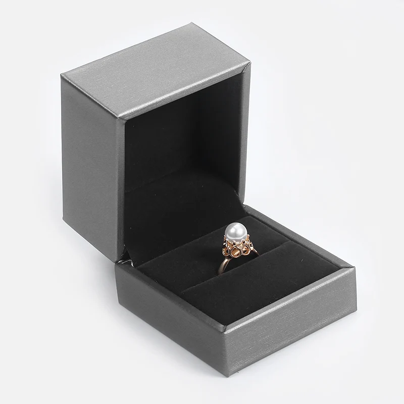 1pc Square Jewelry Box For Rings Earrings Bracelet Necklace Holder Luxury Jewelry Organizer Display Gifts Box Velvet Gray BOXM01