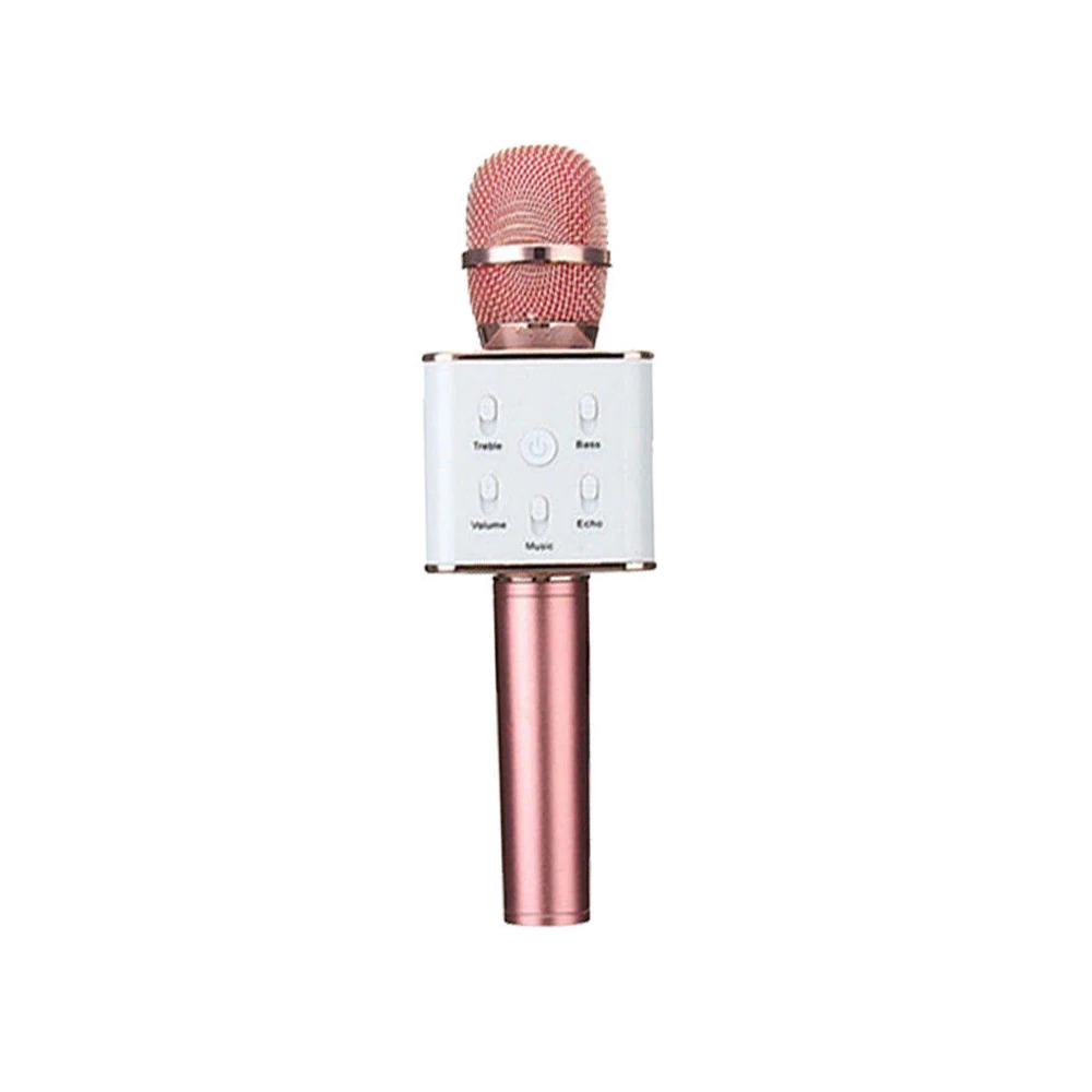 Spash Q7 Bluetooth беспроводной микрофон динамик портативный ручной микрофон караоке плеер с микрофоном для вокала, с рекордером KTV микрофон - Цвет: Rose Gold