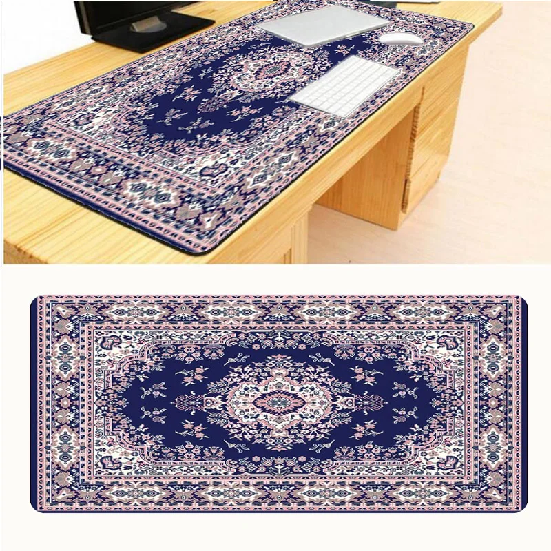 Mairuige Blue Persian Rug Anti-slip Mouse Diy Design Gamer Pc Large Gaming Laptop Overlock Mouse Pad Black Paint Rubber Mouse